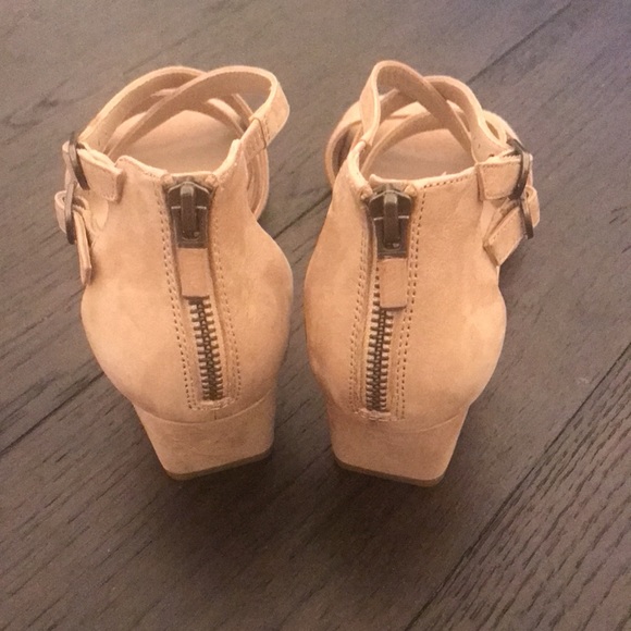 NEW Eileen Fisher women Sandals Kyra tan Nubuck Leather Open Peep Toe Size 7.5 - Picture 13 of 13